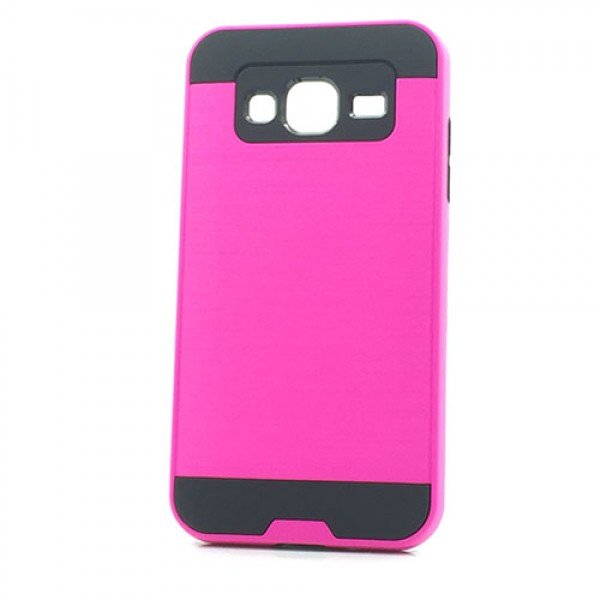 Wholesale Samsung Galaxy J3 / Galaxy Amp Prime Iron Shield Hybrid Case (Hot Pink)